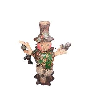 Cute Snowman Figurines Rustic Christmas At The Cottage‎ Home Decor 8-1/2 Inches